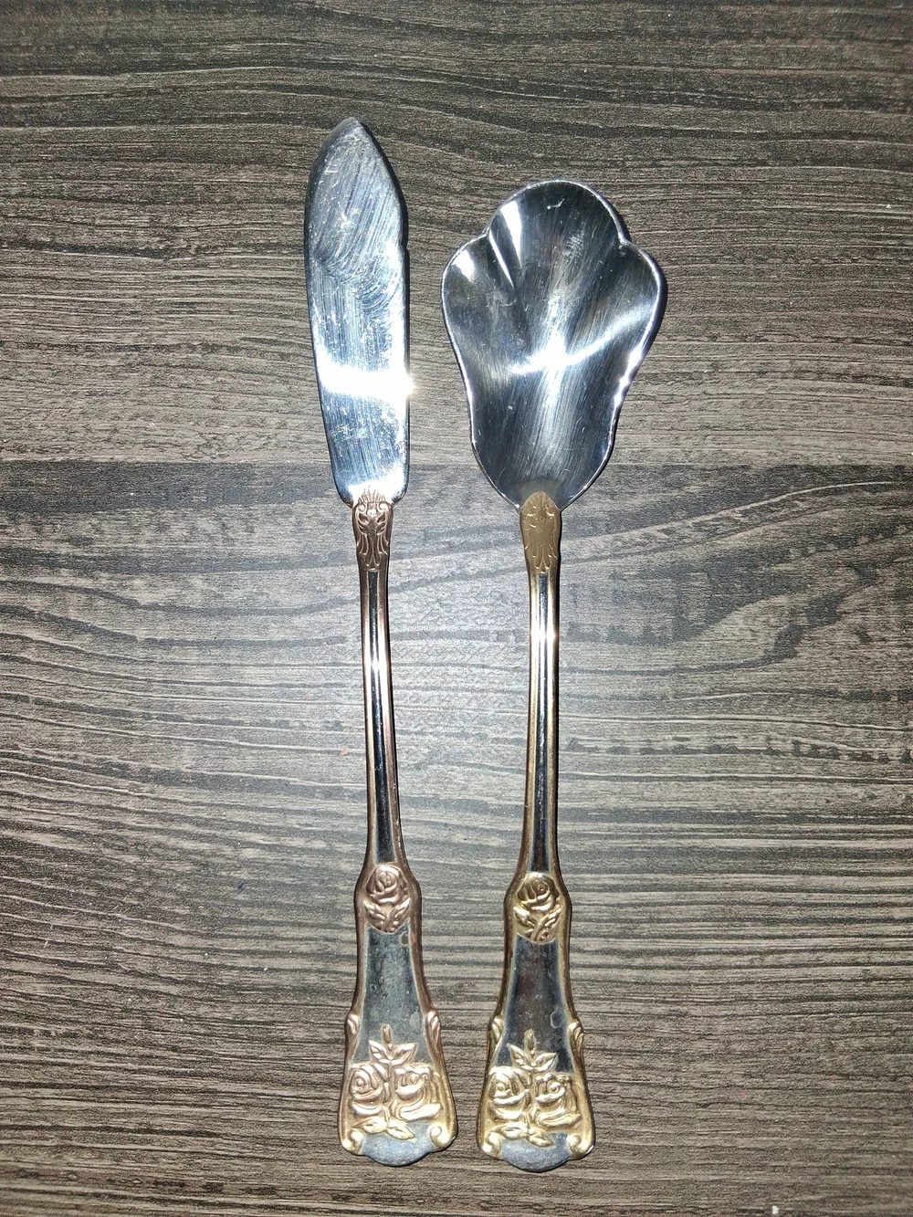 Royal Albert Old Country Roses Flatware Sugar Spoon & Master Butter Knife Set